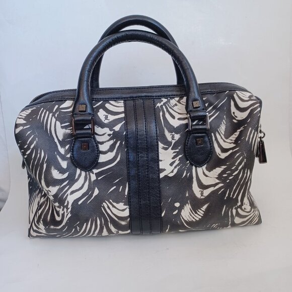 L.A.M.B. Bag by Gwen Stefani Black White Satchel Handbag Purse Luxury Designer - Picture 8 of 15
